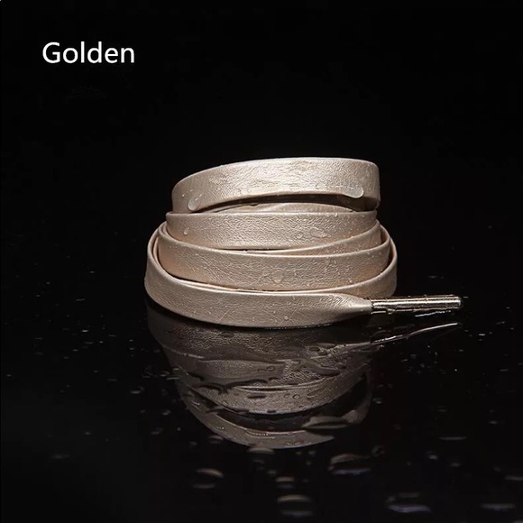 Weatherproof Leather Shoe Laces Metallic ShoeLaces - Picture 11 of 16